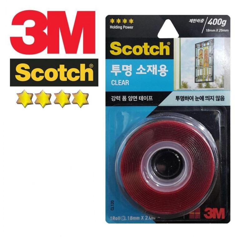 스카치 심플 투명 튼튼한 VHB 롤 양면 테이프 18mm