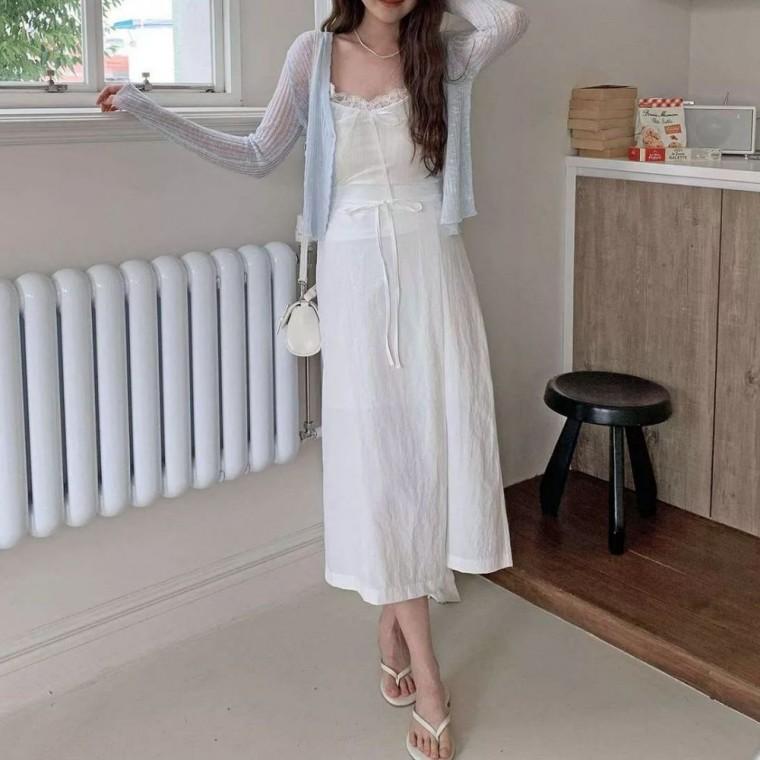 국내생산 나일론 리본 끈 롱 H 스커트 JSD-1008871