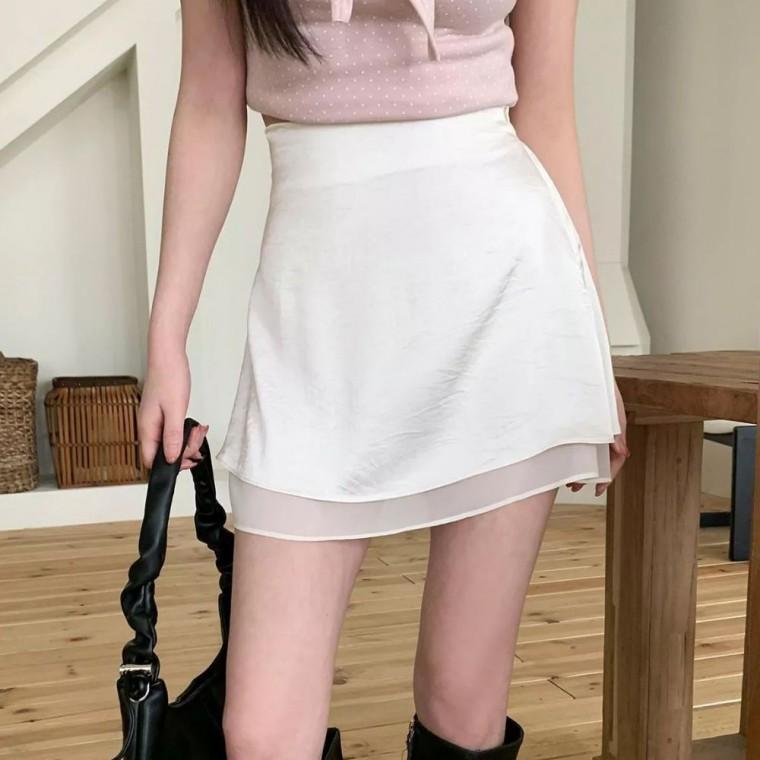 국내생산 새틴 데일리 미니 스커트 JSD-1008858