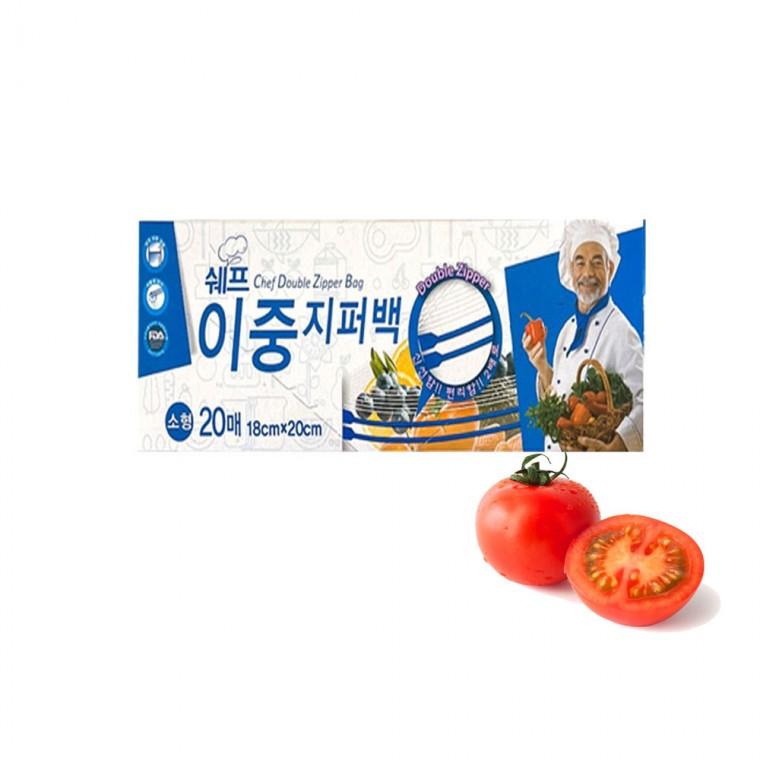 쉐프 이중잠금 지퍼백 소형 18x20 20매