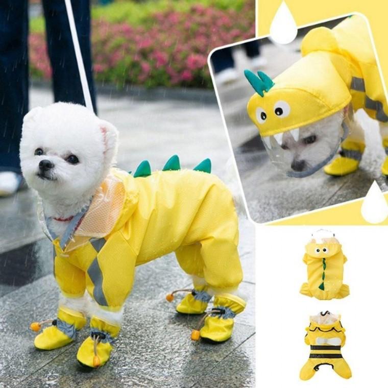 반려견 산책용 귀여운 레인코트 외출 우비