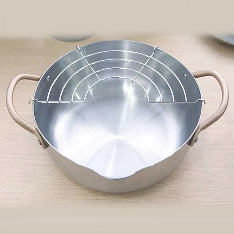 일본산 IH 스텐 튀김냄비 소 20cm 1P 바트포함 튀김팬