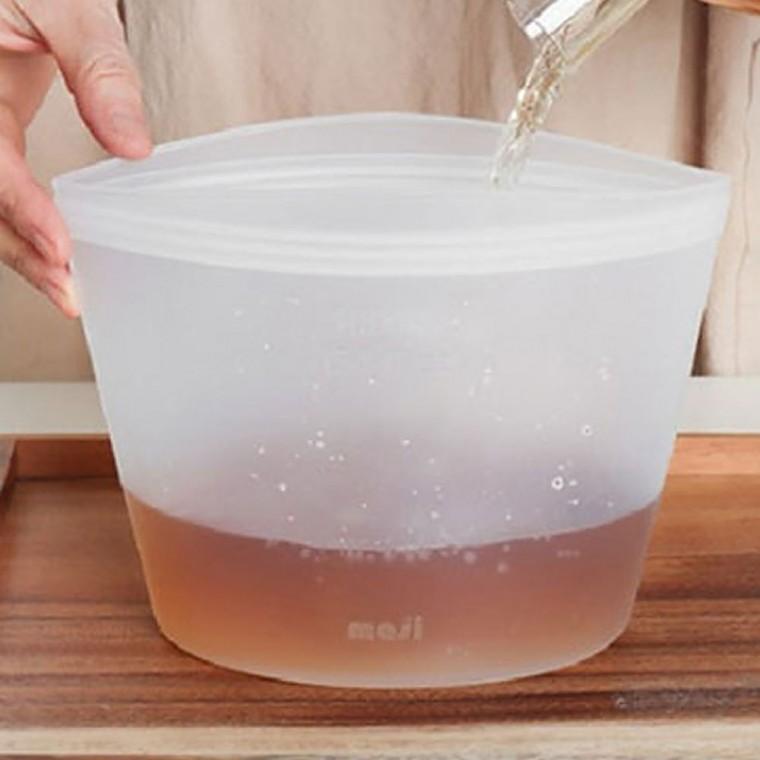 반영구 안전 실리콘 지퍼백 1500ml 1P 간식 보관 조리