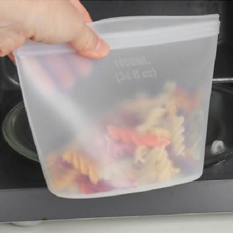 반영구 안전 실리콘 지퍼백 1000ml 1P 간식 보관 조리