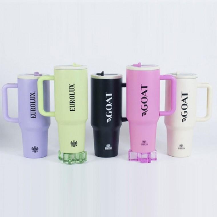 손잡이 텀블러 1200ml 1P 접이식 빨대 대용량 물병