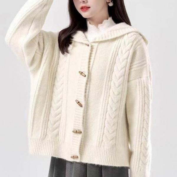 2컬러 떡뽁이 단추 꽈배기 후드 가디건 모자가디건 캐주얼가디건 편한가디건 꾸안꾸 여성가디건 여자가디건