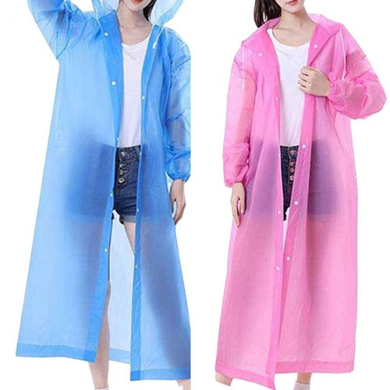 성인 휴대용 우비 2개 장마철 패션 비옷 레인코트