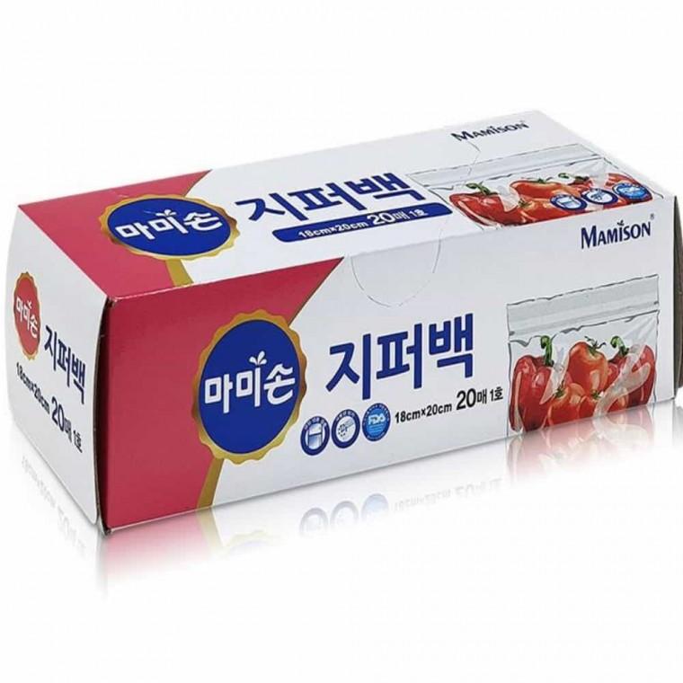 식품용 지퍼백 20매 18x20cm 식품지퍼백 밀폐지퍼백 다회용지퍼백