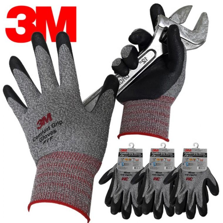 3M FIT 코팅장갑 3켤레 정비장갑 미끄럼방지장갑 니트릴장갑