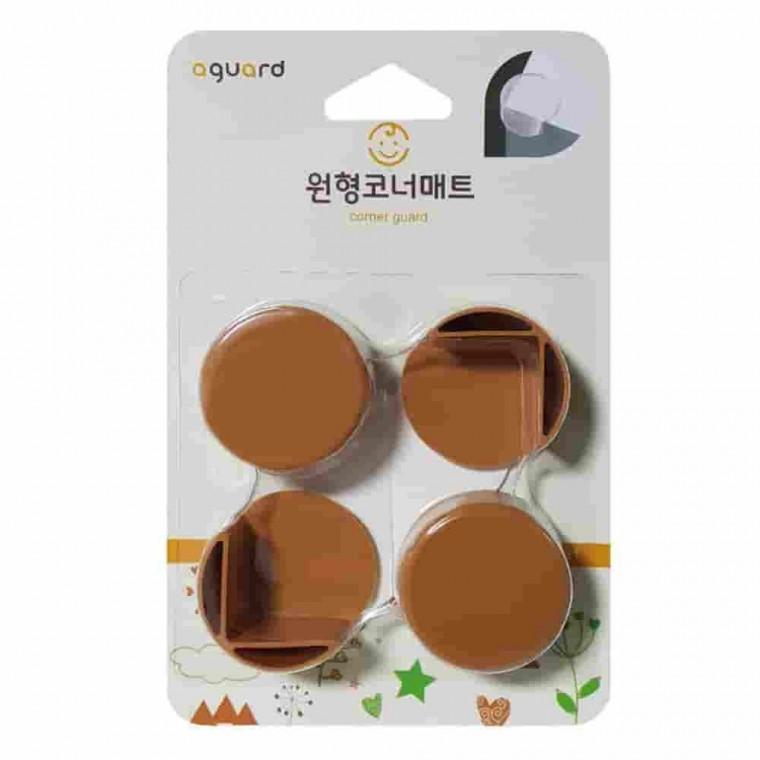 원형 안전모서리매트 4입 코너방지캡 선반모서리보호대 투명코너보호대 모서리보호대 실리콘모서리보호대