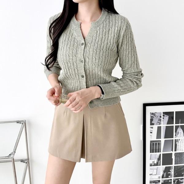 여성 하프케이블 꽈배기 러블리 가디건 SD-251034