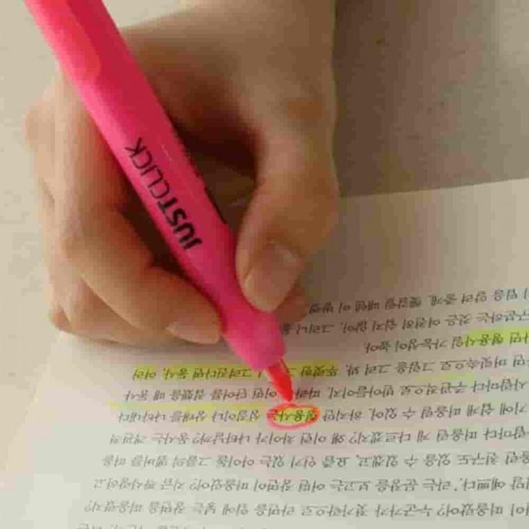 저스트클릭 형광펜 주황 사무용품 사무실비품 고체형광펜 사무실용품