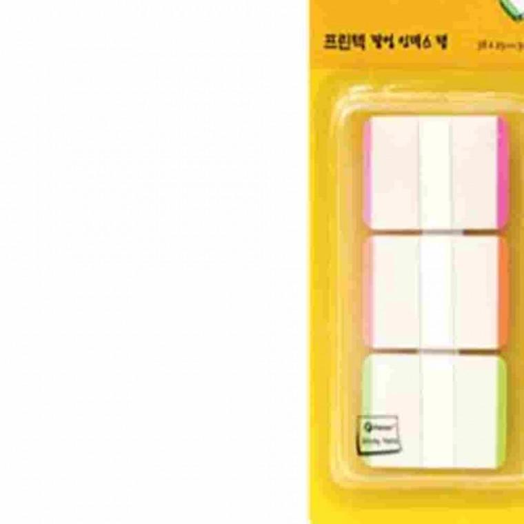 인덱스탭 형광라인3색 38x25 25매 네임스티커 화일인덱스라벨 인덱스접착메모지 오피스라벨