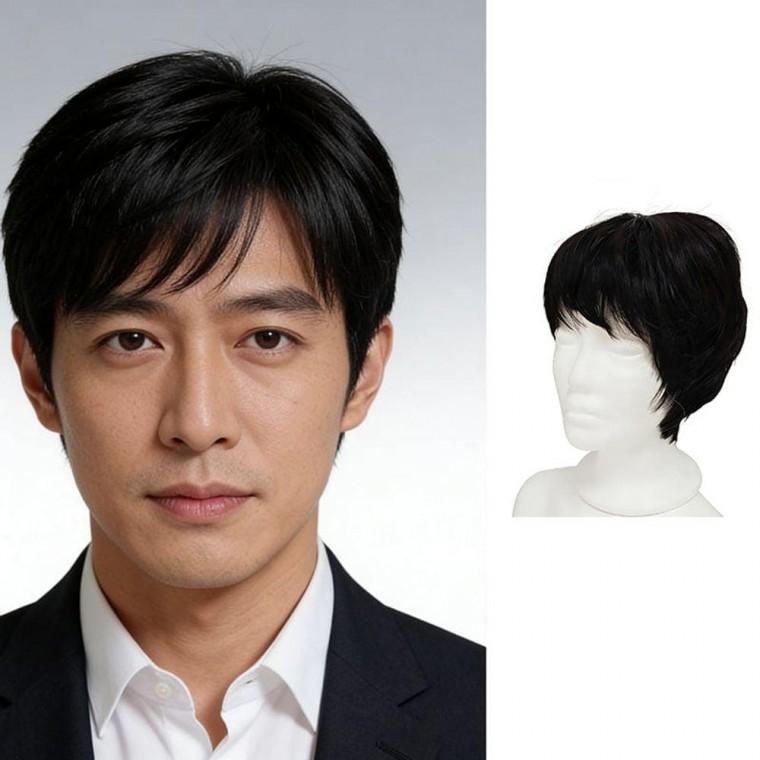 EA 중년 아버지 통가발 중장년 노인 자연스러운 내추럴 가발 짧은머리