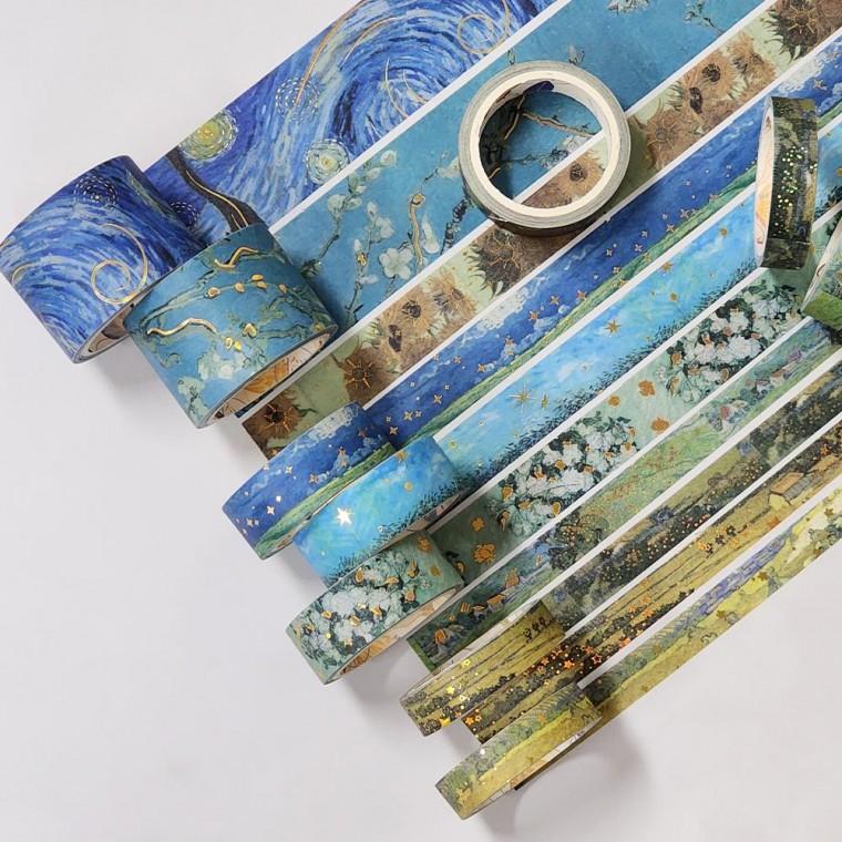 10종 세트 마스킹 테이프 예쁜 마스킹 다이어리 DIY 반고흐