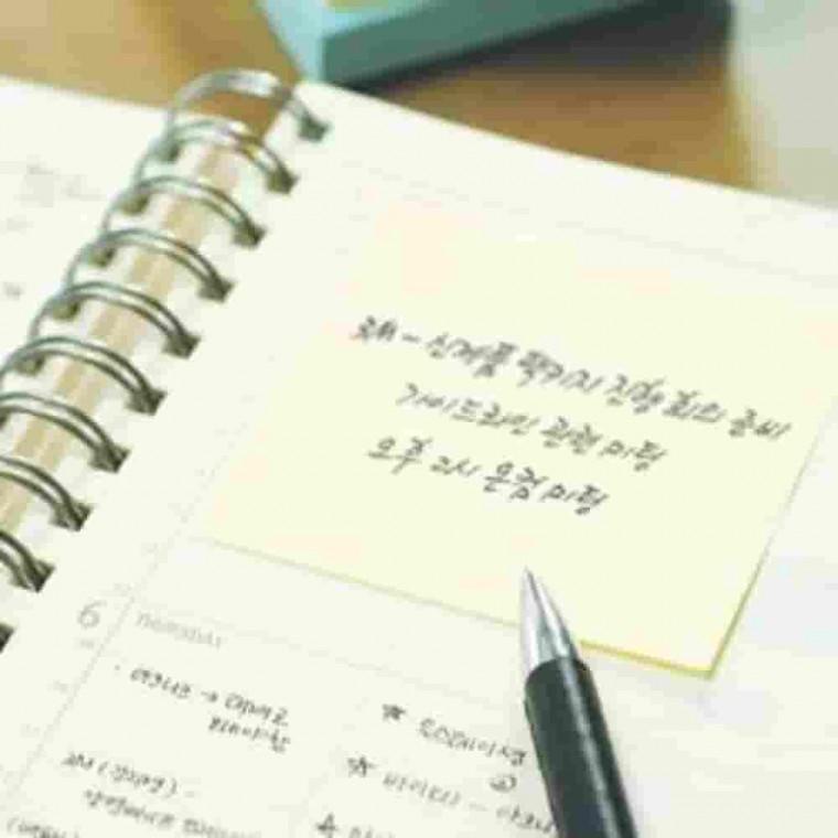 포스트잇 크림블루 102x76mm 점착메모지 떡메모지 다이어리메모 사무실메모지