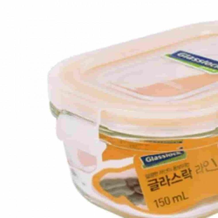 라인 직사각 과일보관용기 반찬통 견과류보관 유리밀폐용기