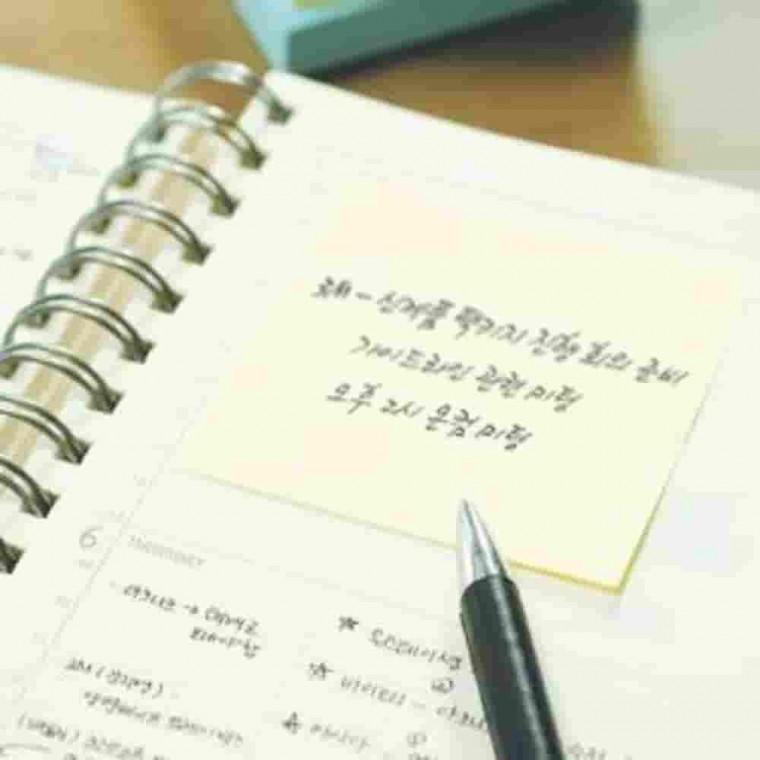 포스트잇 크림블루 76x76mm 메모지패드 모니터메모지 점착메모지 파스텔메모지