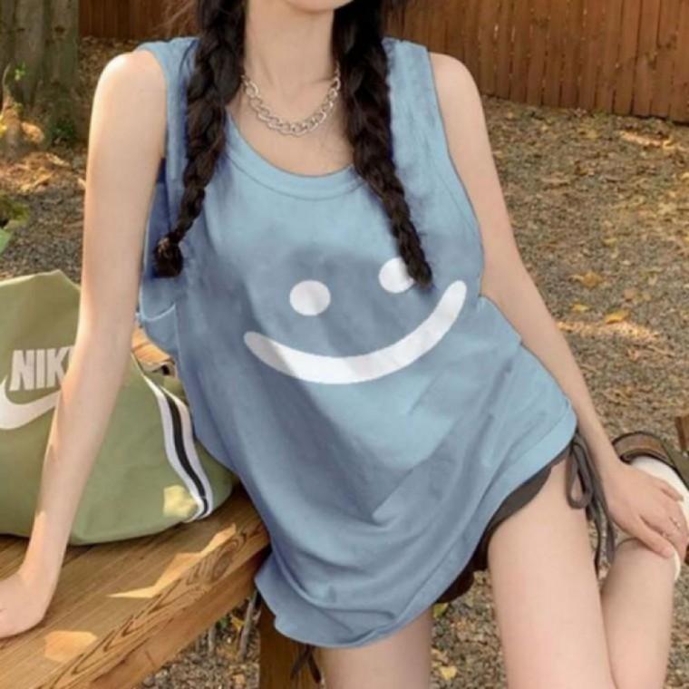 여성 여름 시원한 순면 소재 민소매 루즈핏 나시 면 티셔츠 나시티 캐주얼 이너웨어 홈웨어