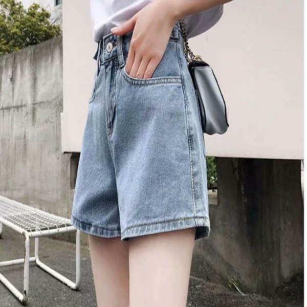 여성 캐주얼 데님 단추포인트 반바지 청바지 데님팬츠