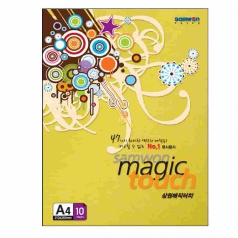 매직터치 A4 참외색 180g 10매 미술용지 특수종이 카드만들기 엠보싱지