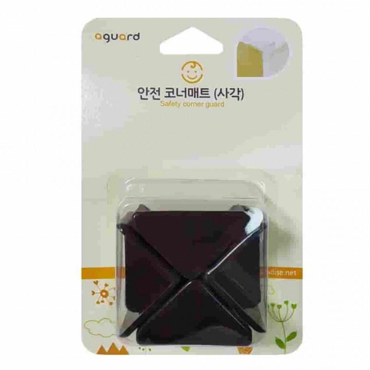 사각 안전모서리매트 4입 모서리쿠션 코너보호대 가구모서리 고무코너보호대 책상모서리보호대