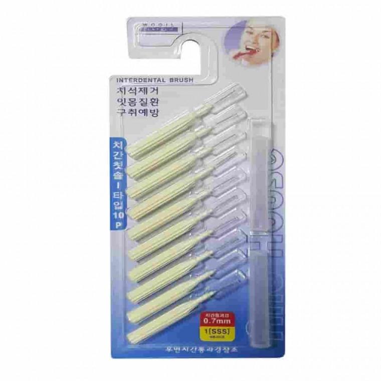 3단크기 짧은 I자 치간칫솔 10P 치아세정기 잇몸관리 치아관리 잇몸칫솔 얇은치간칫솔