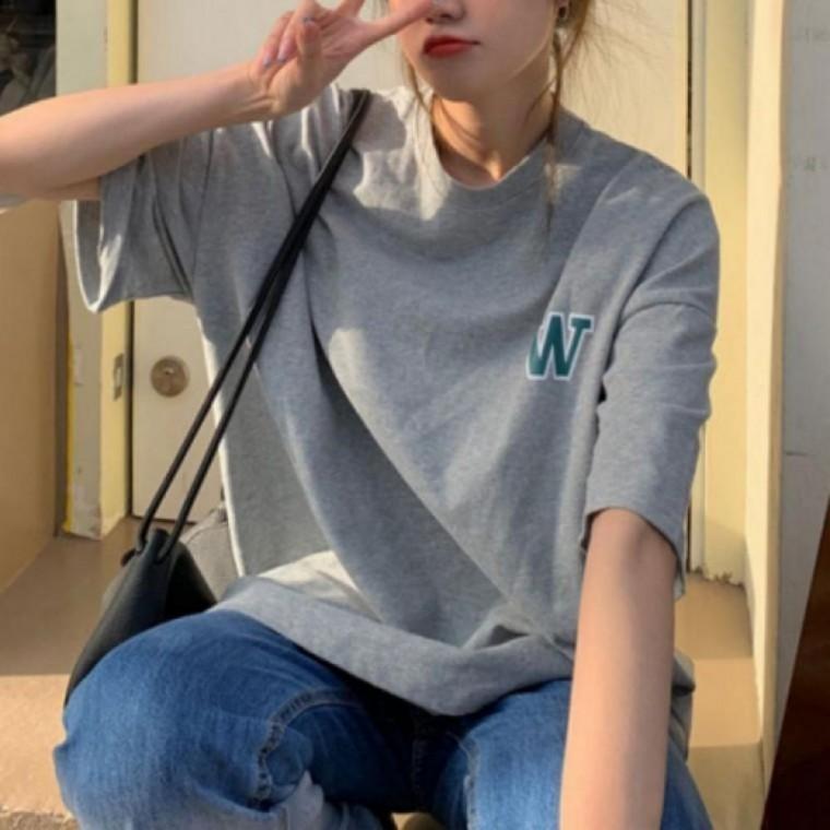 여성 여름 오버핏반팔 더블유 반팔티셔츠 오버핏반팔티 데일리 루즈핏 캐주얼 무지 기본템