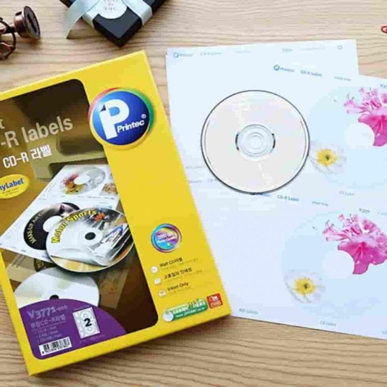 CD DVD 라벨 20매 잉크젯용 스티커용지 CD표지 분류라벨 원형스티커
