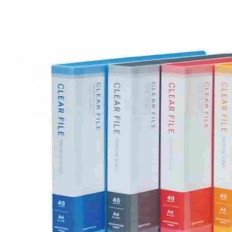 컬러클리어화일 40매 분홍 A4파일 사무용파일 플라스틱화일 대용량화일