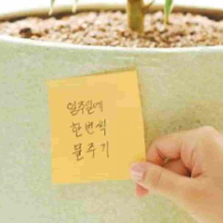 라인그리움노랑 76x102mm 모니터메모 접착메모지 접착식메모지 탁상용메모지