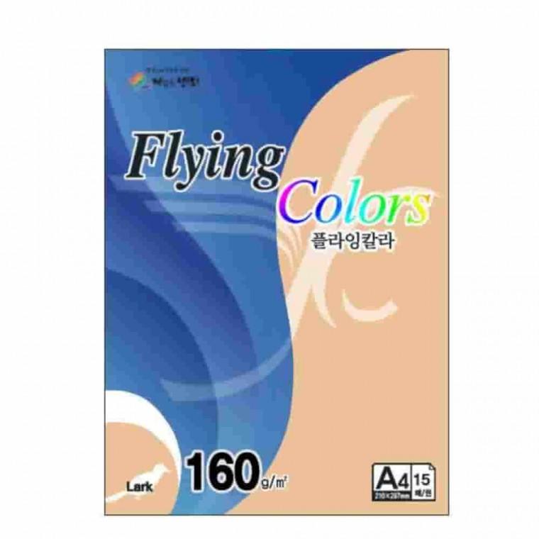 플라잉칼라 복숭아색 A4 160g 15매 칼라지 디자인지 학교종이 고급색지