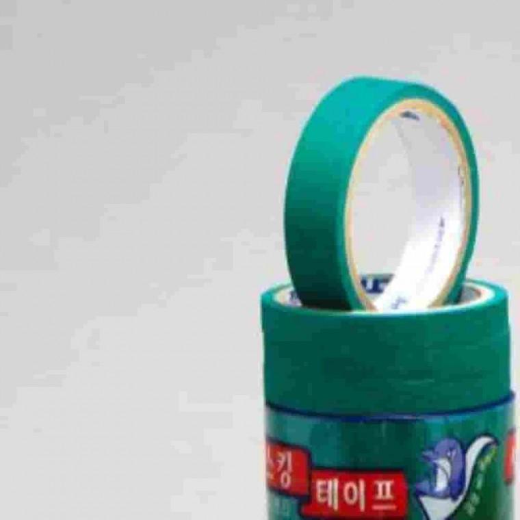 마스킹테이프 녹색 12mmx15y 4개입 종이마스킹테이프 다용도테이프 접착테이프 칼라테이프