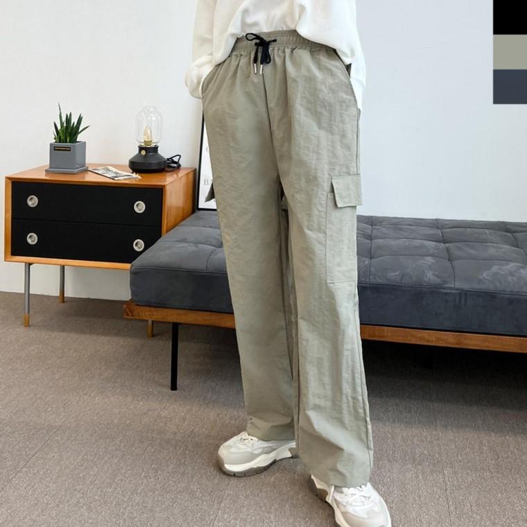 GBB BN22 남자카고와이드밴딩팬츠 면바지 캐주얼팬츠 밴딩팬츠 면바지 여아 남성 여자 면 츄리닝 일자 여성