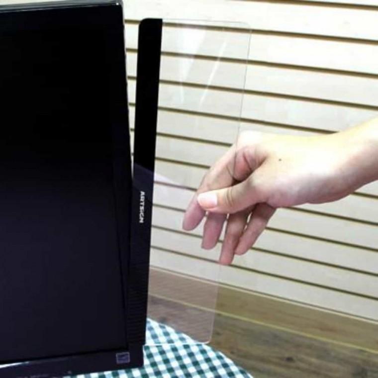 모니터 메모보드 블랙 30cm 사무실정리용품 투명메모보드 모니터메모판