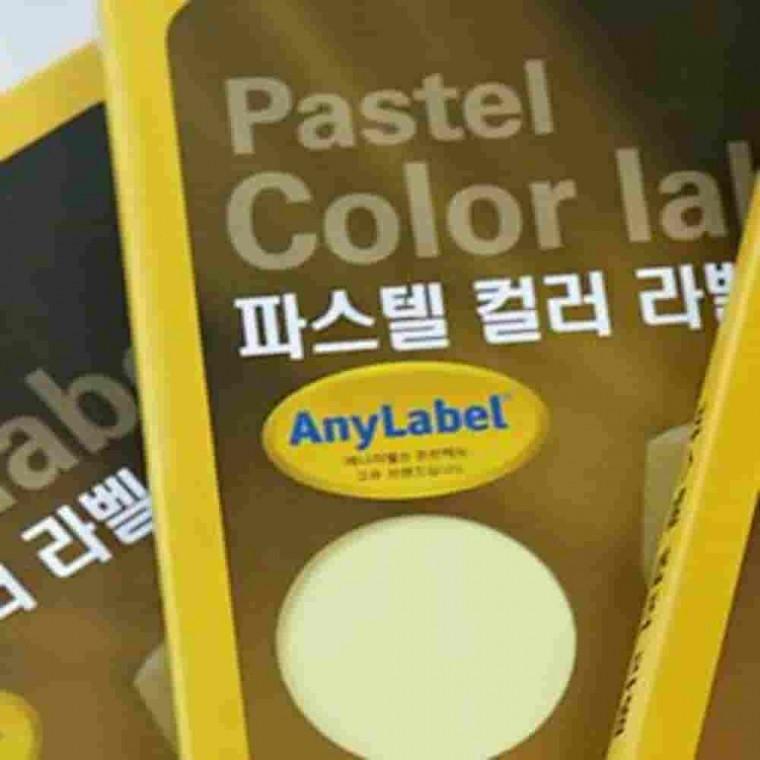 컬러라벨 100매 연노랑 제품스티커 라벨용지 라벨스티커 스티커라벨
