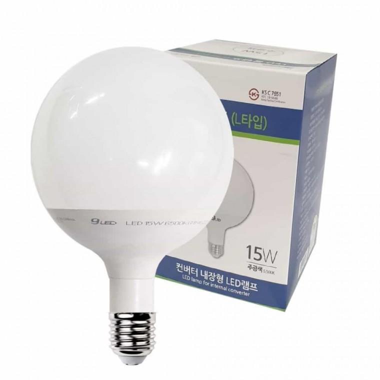 볼램프 L타입 15W 주광색 조명전구 LED인지구 전구램프
