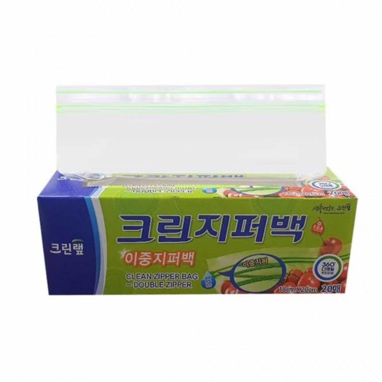 이중지퍼백 18x20cm 20매 지퍼비닐 지퍼폴리백 위생비닐봉투
