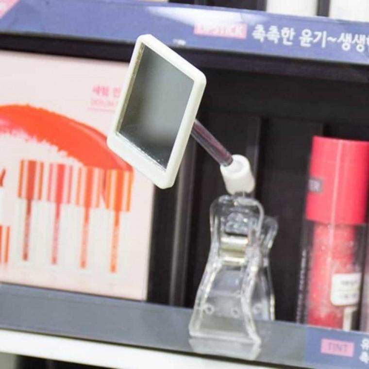 집게형 센스미러 목긴형 화장거울 각도조절거울 회전거울