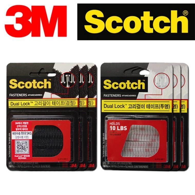 3M 듀얼락 초강력 찍찍이테이프 6쌍 고리걸이테이프 탈부착테이프 재부착테이프