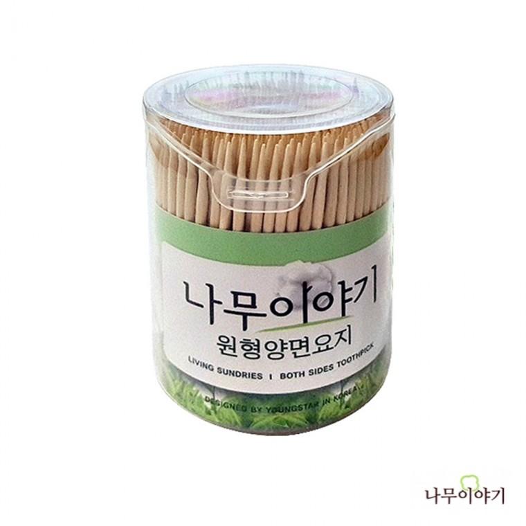 [도매포유]나무이야기 원형양면이쑤시개 500개입