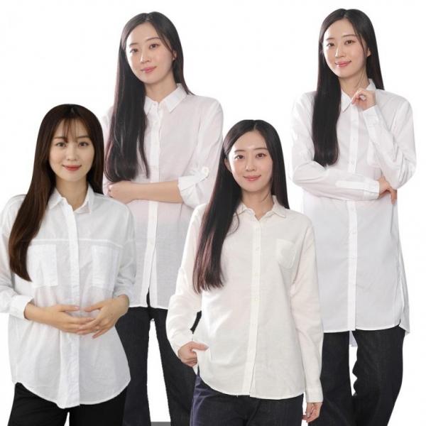 여성 화이트 흰색 아이보리 셔츠 남방 국내 생산 와이셔츠 기본 면접 오피스룩 출근룩