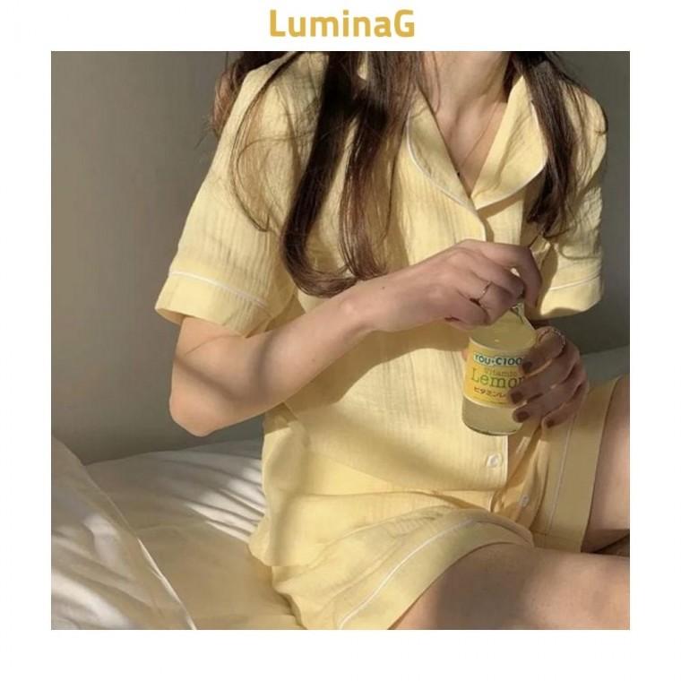 루미나D 여성 상하세트 파스텔 반팔 잠옷 여름 홈웨어 베이직