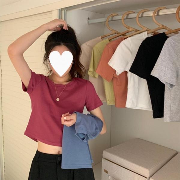여성 크롭티 반팔 티셔츠 반팔티 8색
