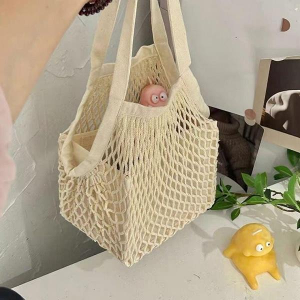 네트백 그물 가방 장바구니 메쉬백 시장 다용도 수납백 그물백 쇼핑백 핸드백 뜨개실 여성