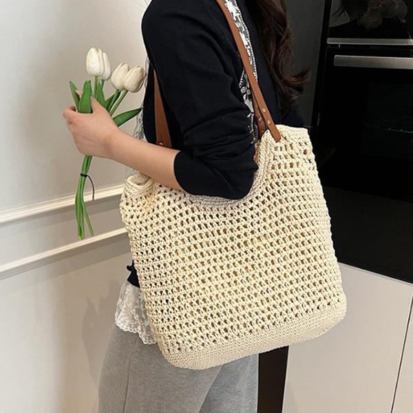 여성 데일리 여름 시스루 라탄 숄더백 UN-2415