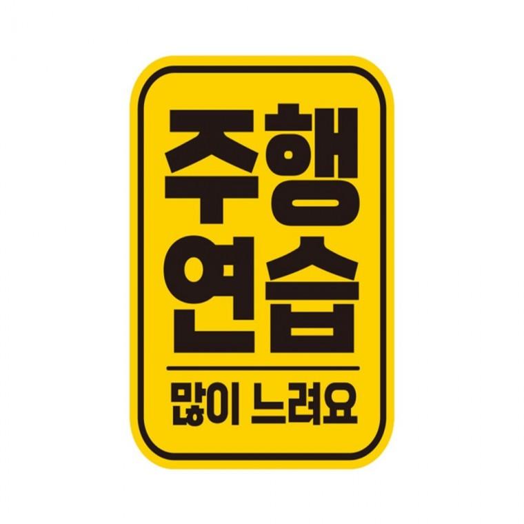 주행연습 많이 반사 자석 자동차스티커 11x14.5cm 임산부운전스티커 운전안내문스티커 차량스티커