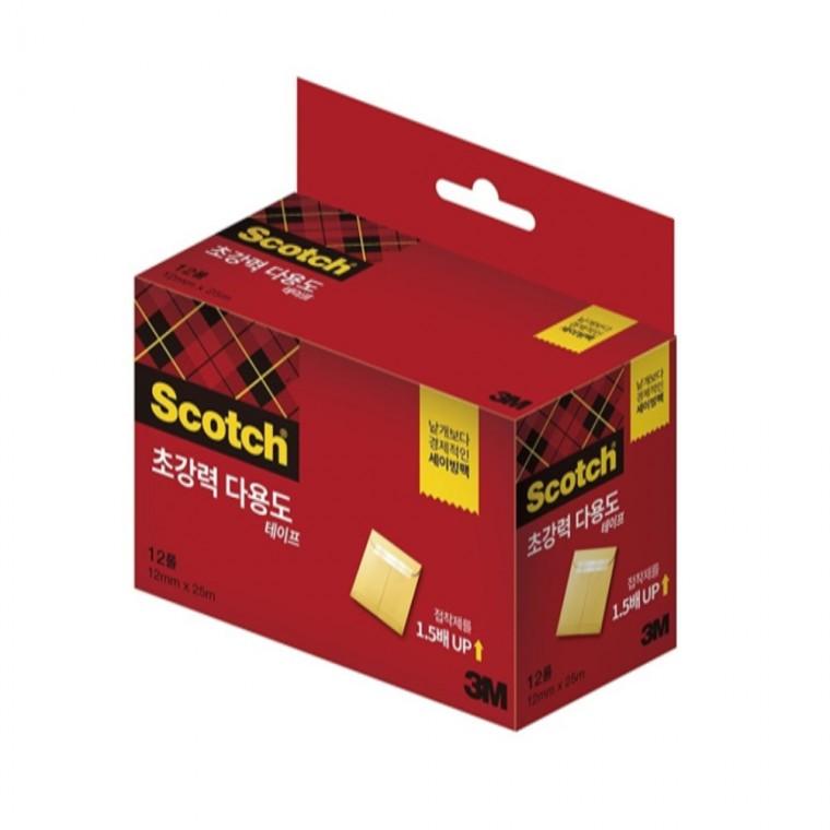초강력테이프 세이빙팩 리필12롤12mmx25M 사무용테이프 다꾸테이프 사무실테이프