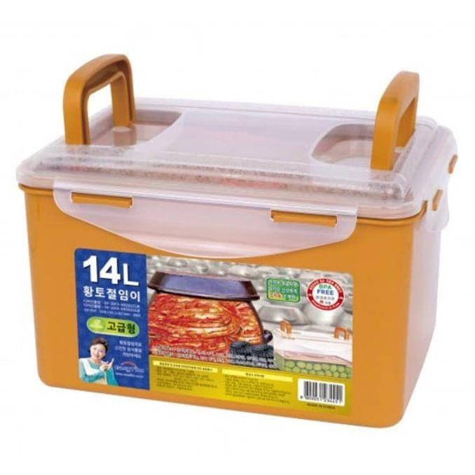 황토 밀폐용기 김치통 절임 냉장고 용기 반찬통 14L