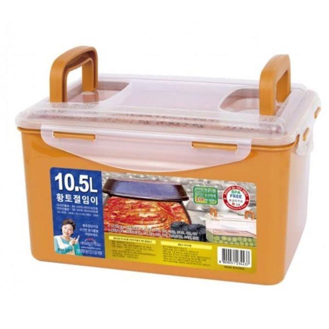 황토 밀폐용기 김치통 절임 냉장고 용기 반찬통 10.5L